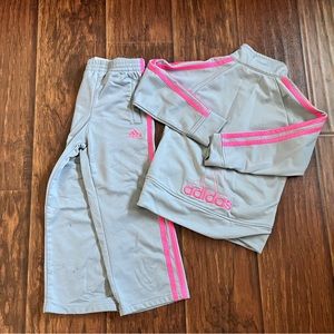 Adorable Grey/Pink Adidas tracksuit